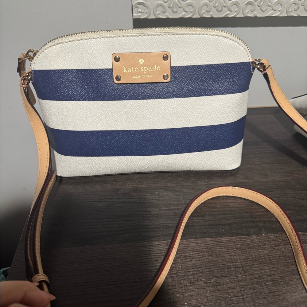 Kate Spade Navy and White Crossbody Bag